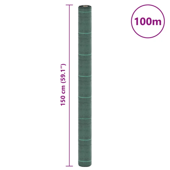 Membrană antiburuieni verde 1,5x100 m PP | Livrare gratuită