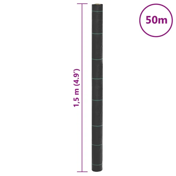 Membrană antiburuieni negru 1,5x50m PP - Livrare gratuită