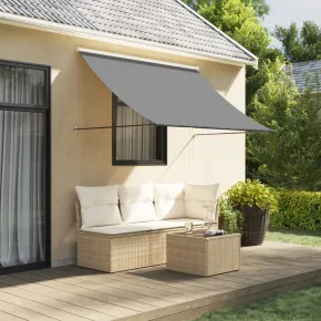 Copertină Retractabilă Antracit 250x150 cm - Țesătură și Oțel
