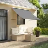 Copertină retractabilă - antracit - 250x150 cm - țesătură și oțel