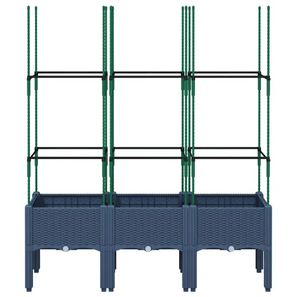 Jardinieră Grădină cu Spalier - Albastru Gri - PP - 120x40x142,5 cm