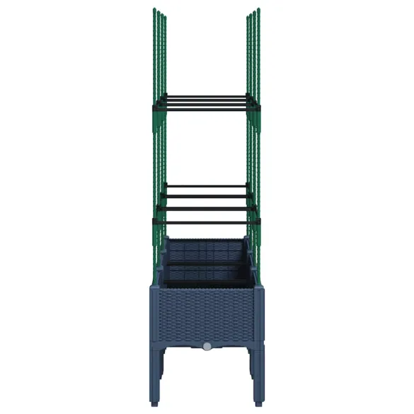 Jardinieră Grădină cu Spalier - Albastru Gri - PP - 120x40x142,5 cm