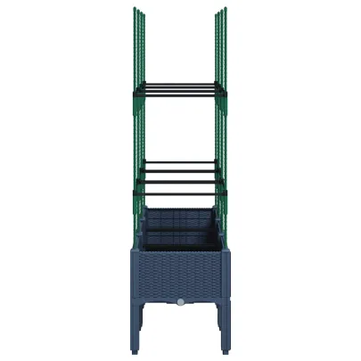 Jardinieră Grădină cu Spalier - Albastru Gri - PP - 120x40x142,5 cm