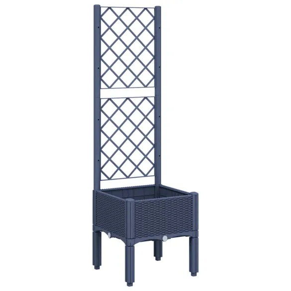 Jardinieră Grădină cu Spalier - Albastru Gri - 40x40x142 cm