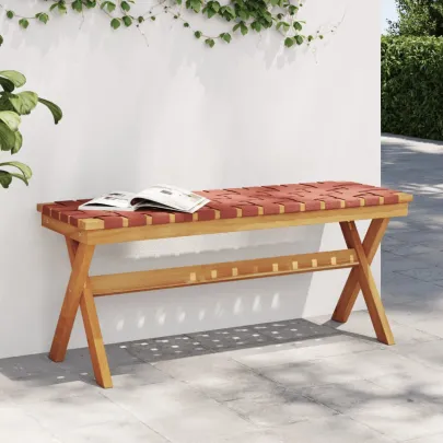 Bancă grădină roșie - lemn acacia masiv - Livrare gratuită