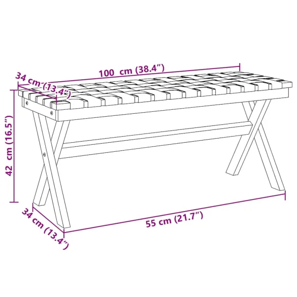 Bancă Grădină Lemn Acacia - Negru - Livrare Gratuită