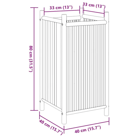 Jardinieră Bambus 40x40x80 cm - Livrare Gratuită