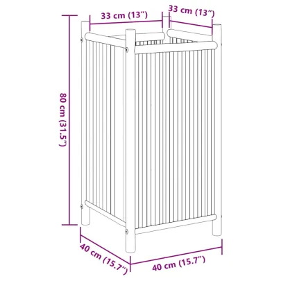 Jardinieră Bambus 40x40x80 cm - Livrare Gratuită