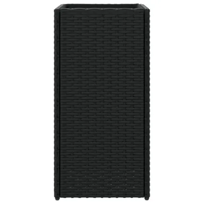 Jardinieră Poliratan Negru pentru Exterior - Livrare Gratuită