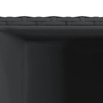 Jardinieră Poliratan Negru pentru Exterior - Livrare Gratuită