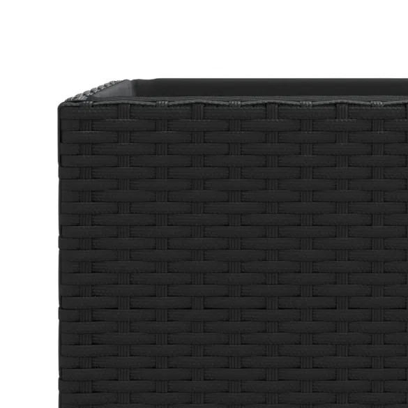 Jardinieră Poliratan Negru pentru Exterior - Livrare Gratuită