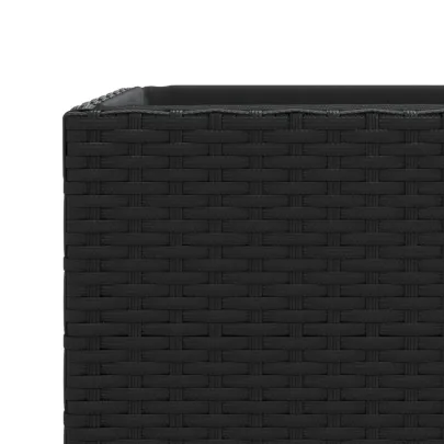 Jardinieră Poliratan Negru pentru Exterior - Livrare Gratuită