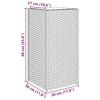 Jardinieră Poliratan Negru pentru Exterior - Livrare Gratuită