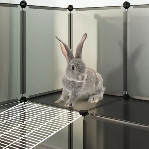 Cușcă pentru Animale Mici - Negru - PP și Oțel - Livrare Gratuită