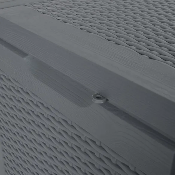 Cutie Depozitare Grădină 90L Ratan Gri | Livrare Gratuită