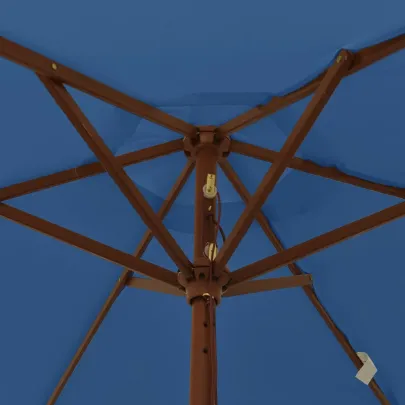 Umbrelă Soare Grădină Lemn Masiv - Albastru | Livrare Gratuită