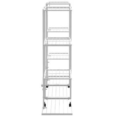 Suport Mobil pentru Flori cu Roti - Alb - Fier