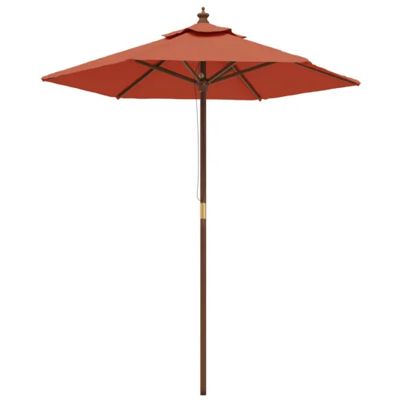 Umbrelă de soare grădină lemn cărămiziu 196x231 cm