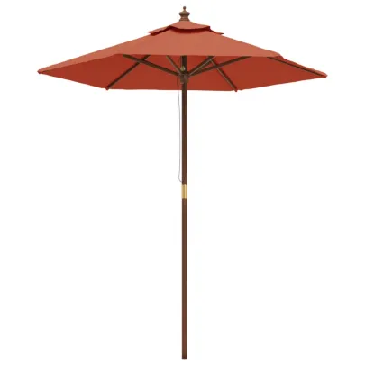 Umbrelă de soare grădină lemn cărămiziu 196x231 cm