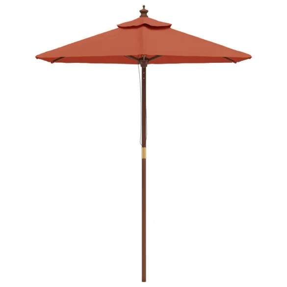 Umbrelă de soare grădină lemn cărămiziu 196x231 cm