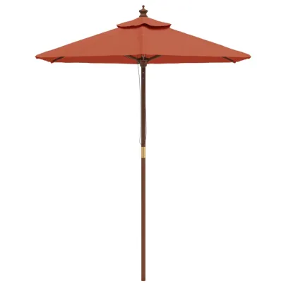 Umbrelă de soare grădină lemn cărămiziu 196x231 cm