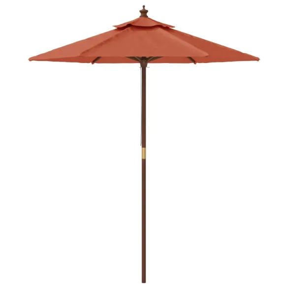 Umbrelă de soare grădină lemn cărămiziu 196x231 cm