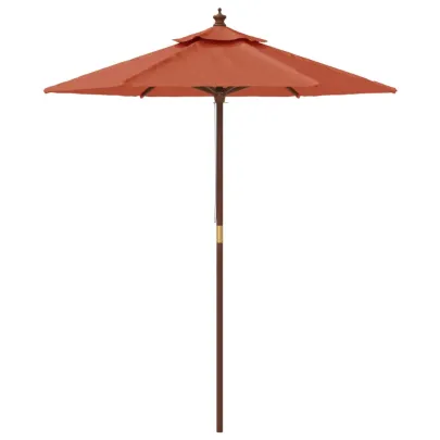 Umbrelă de soare grădină lemn cărămiziu 196x231 cm