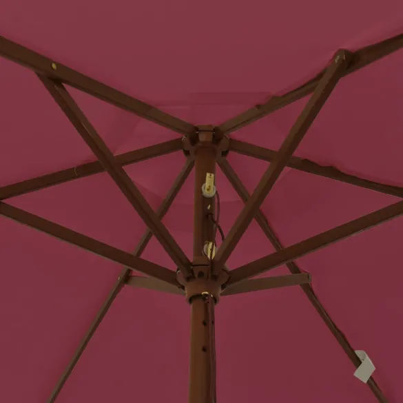 Umbrelă Soare Grădină Lemn Roșu - Protecție UV | Livrare Gratuită