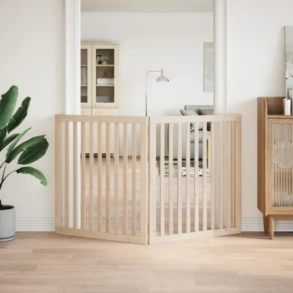 Poartă Pliabilă Câini - Lemn de Plop - 160 cm - Livrare Gratuită