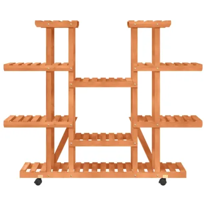 Suport cu Roti pentru Plante - Lemn Masiv de Brad