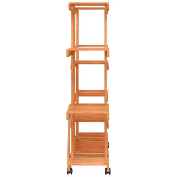 Suport cu Roti pentru Plante - Lemn Masiv de Brad