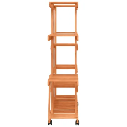 Suport cu Roti pentru Plante - Lemn Masiv de Brad