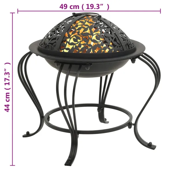 Vatră de Foc din Oțel 49 cm - Livrare Gratuită Vatră de Foc din Oțel 49 cm - Livrare Gratuită