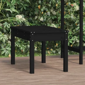 Bancă Grădină Lemn Masiv Pin - Negru - 80x44x45 cm