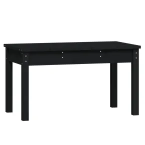Bancă Grădină Lemn Masiv Pin - Negru - 80x44x45 cm 2
