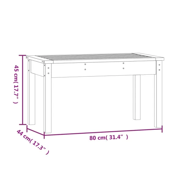 Bancă Grădină Lemn Masiv Pin - Negru - 80x44x45 cm Bancă Grădină Lemn Masiv Pin - Negru - 80x44x45 cm