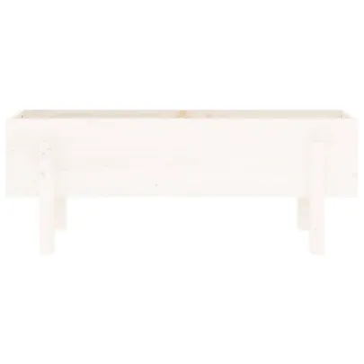 Strat Înălțat Grădină Alb - Lemn Masiv de Pin - Livrare Gratuită