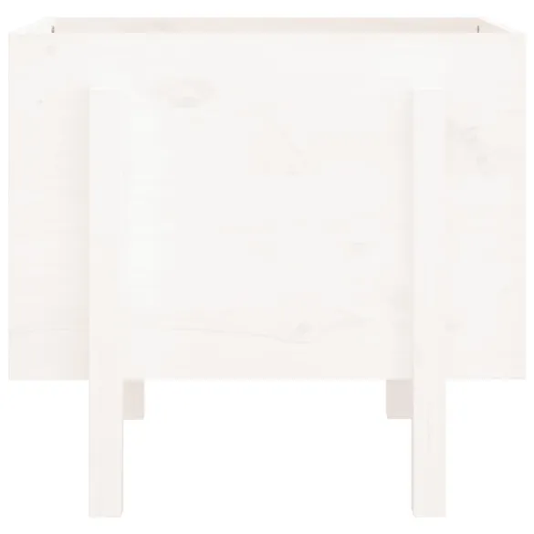 Jardinieră Grădină Albă din Lemn Masiv de Pin - 62x50x57 cm