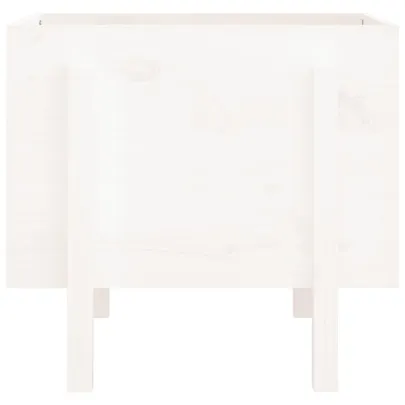 Jardinieră Grădină Albă din Lemn Masiv de Pin - 62x50x57 cm