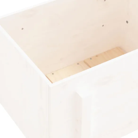 Jardinieră Grădină Albă din Lemn Masiv de Pin - 62x50x57 cm