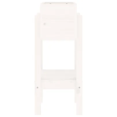 Jardinieră Grădină Albă din Lemn Masiv de Pin - 62x30x69 cm