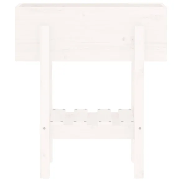Jardinieră Grădină Albă din Lemn Masiv de Pin - 62x30x69 cm