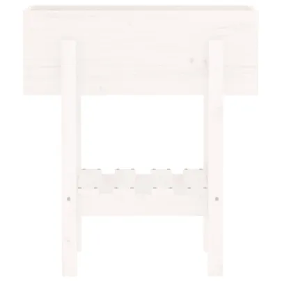 Jardinieră Grădină Albă din Lemn Masiv de Pin - 62x30x69 cm