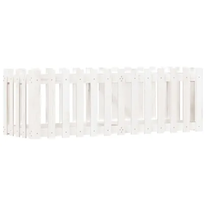 Pat Înălțat Grădină Gard Alb Lemn Pin | Livrare Gratuită