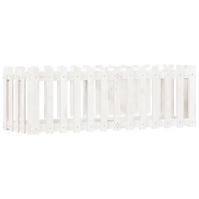 Pat Înălțat Grădină Gard Alb Lemn Pin | Livrare Gratuită