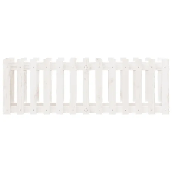 Pat Înălțat Grădină Gard Alb Lemn Pin | Livrare Gratuită