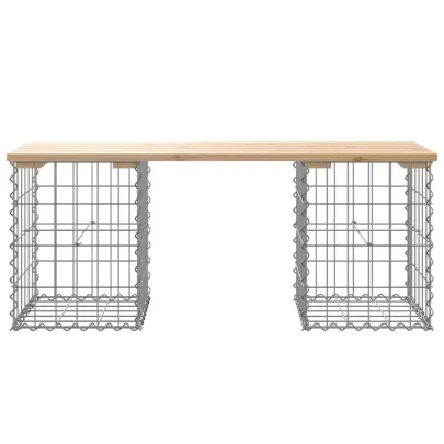 Bancă Grădină Design Gabion - Lemn Masiv Pin