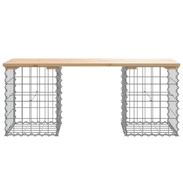 Bancă Grădină Design Gabion - Lemn Masiv Pin