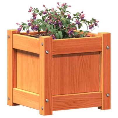 Jardiniere Grădină Lemn Masiv - 2 bucăți - Maro Ceruit