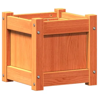 Jardiniere Grădină Lemn Masiv - 2 bucăți - Maro Ceruit